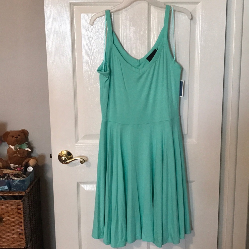 CYNTHIA ROWLEY Teal Green Swing A-line Party Dress